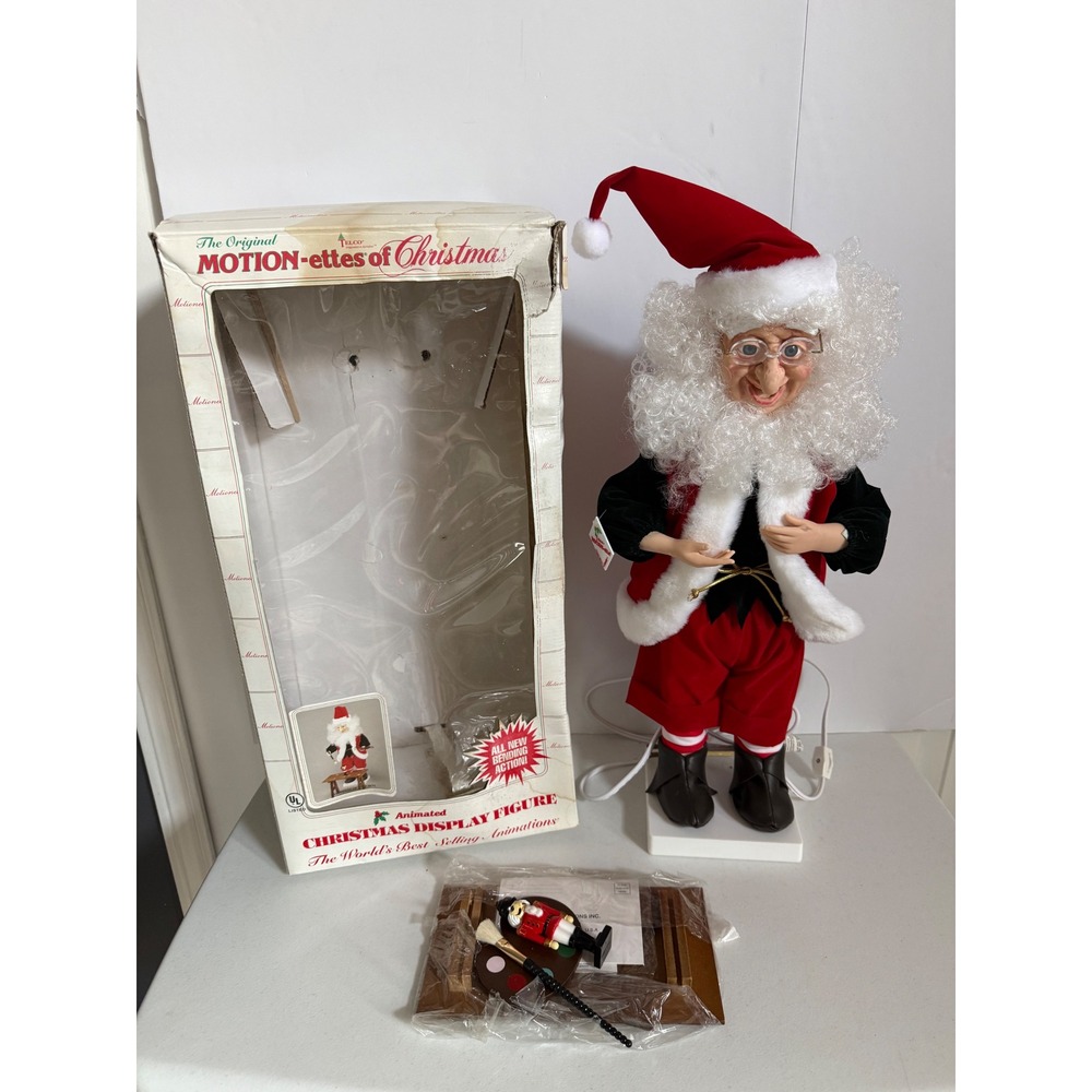 Vintage Telco Motion-ettes Christmas Animated Elf Painter Parts or Display Read